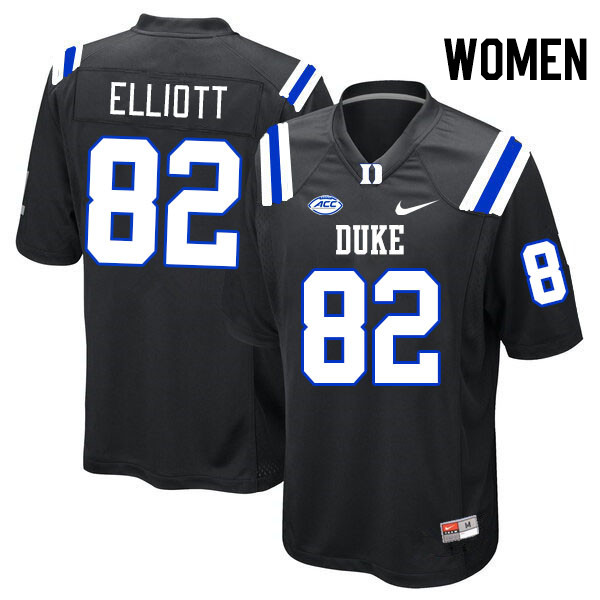 Women #82 Brett Elliott Duke Blue Devils College Football Jerseys Stitched-Black